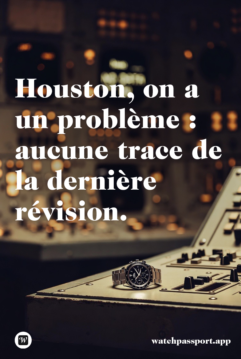 Watch Passport campaign - Houston we have a problem, luxury watch on spacecraft cockpit with service history tracking